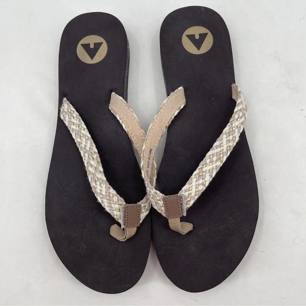 AIRWALK women's flip flops Size 12 Beige/Brown